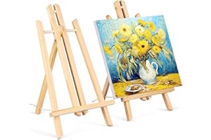 MITUMOMO 2 Pack Tabletop Art Easel Set, 12" Tall Tabletop Easel, Painting Easels for Kids, Portable A-Frame Mini Wood Display