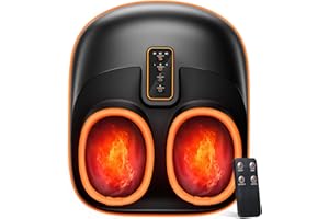 POGGT Foot Massager Machine with Heat, Upgrade 6 Airbags 29 Nodes Deep Rolling, Compression, Ankle Kneading, Shiatsu Foot Massager for Neuropathy Plantar Fasciitis, Gifts for Men Women Fits Up to 13"