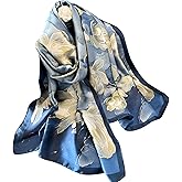 NUWEERIR Womens 100% Large Mulberry Silk Scarf Long Satin Scarf Fashion Lightweight Wraps