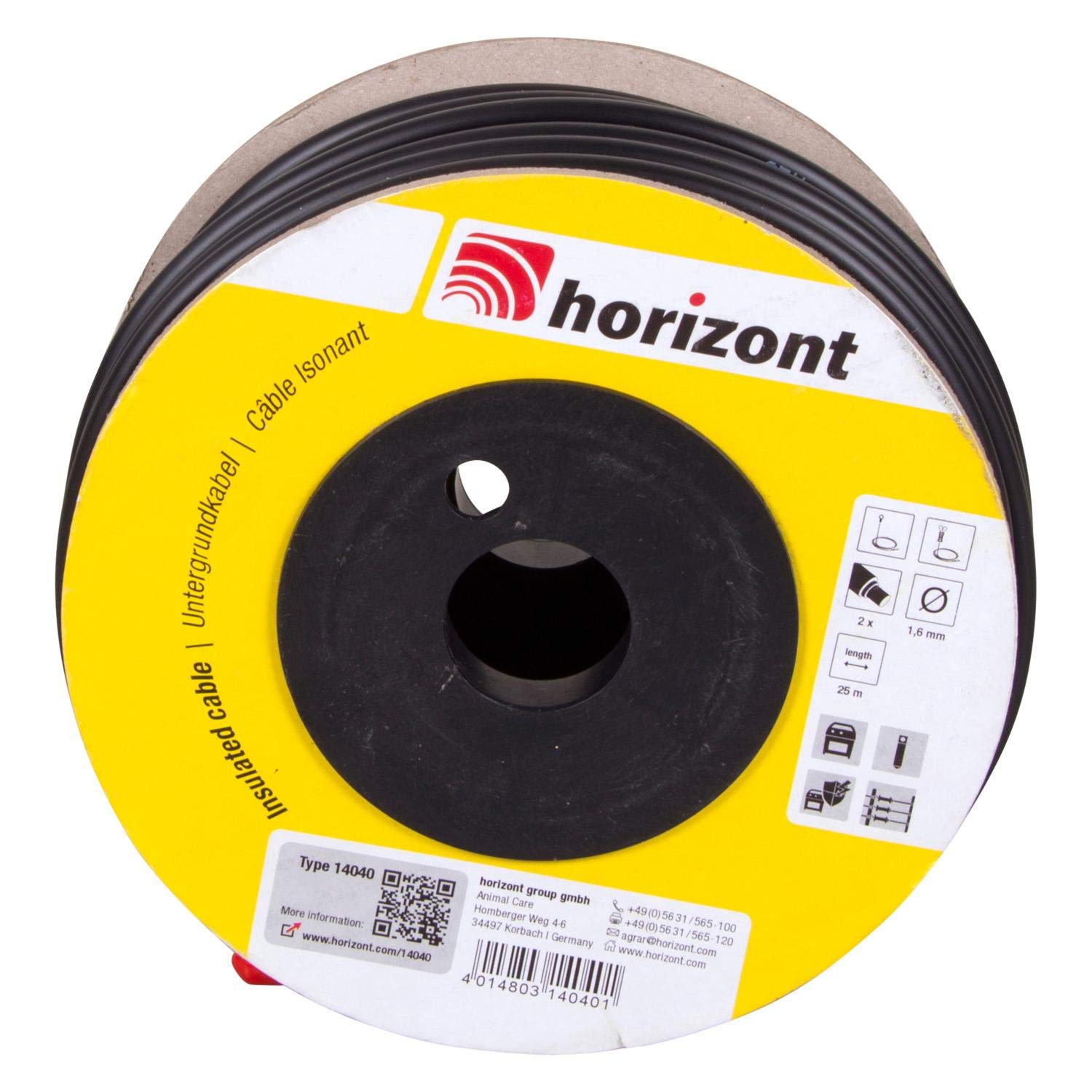 horizont Electric Fencing Lead Out Cable, Underground Cable for electric fencing 1.6mm (25m)