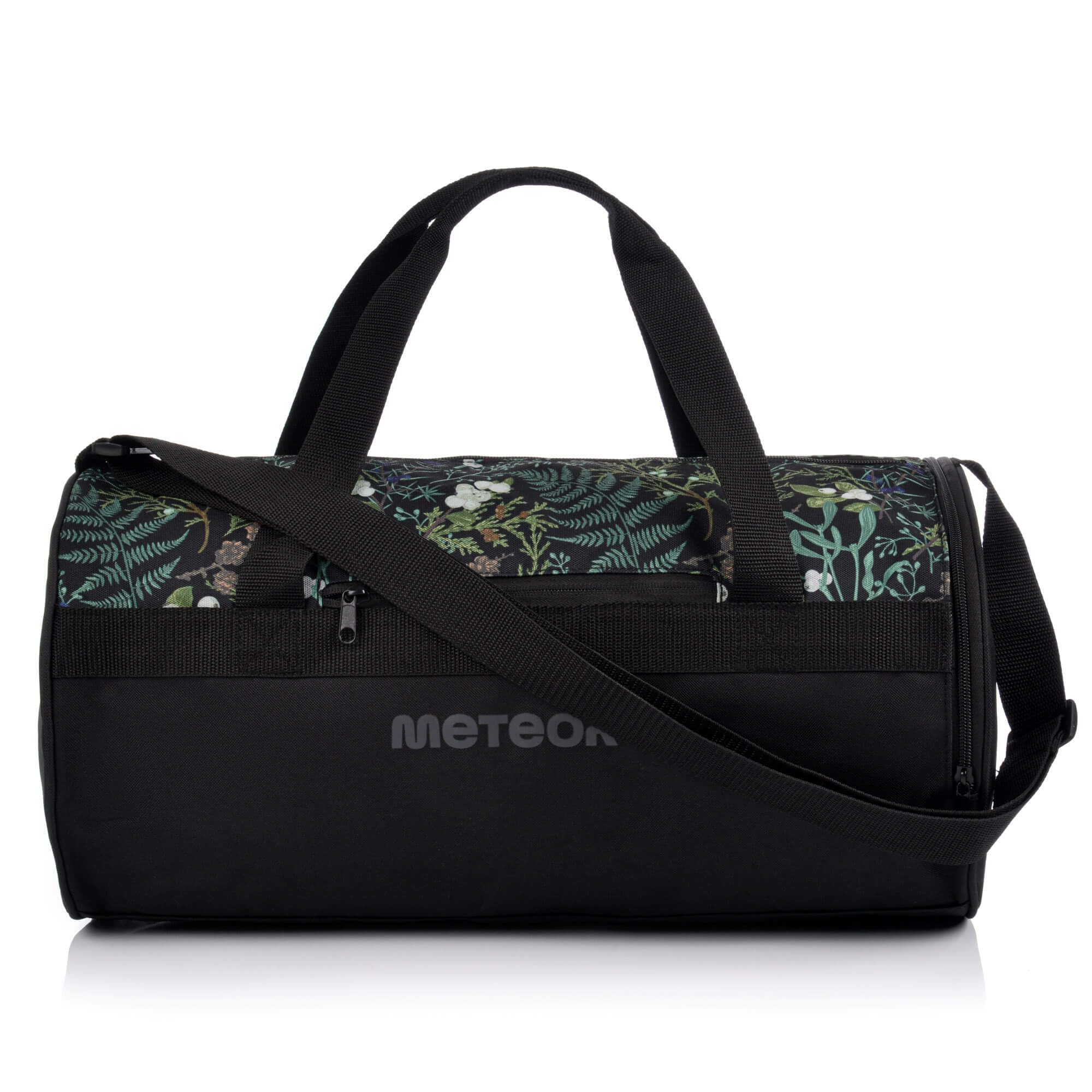 meteor Gym Duffel Cabin Holdall Bag - Lightweight Sports Luggage with Shoe Compartment, Shoulder Strap, Underseat Hand Size for Travel Workout Weekend Overnight (Verdant, 48x25x25 cm)