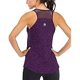 Fihapyli ICTIVE Workout Tank Tops for Women Breathable Mesh Racerback Muscle Tank Backless Running Shirts
