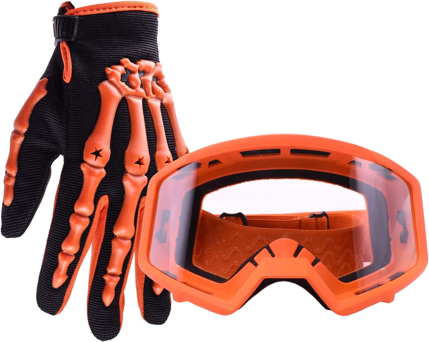 dirt bike gloves and goggles