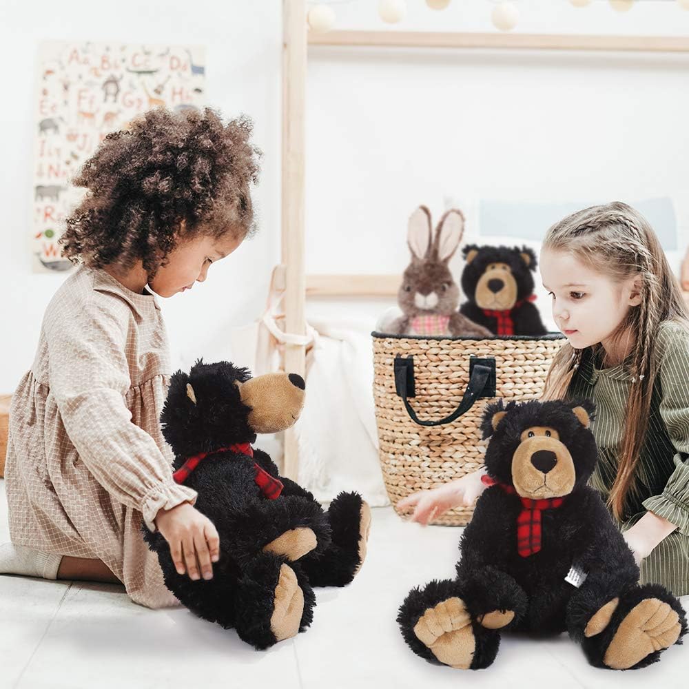 AMERLL Soft Teddy Bear Stuffed Animal Plush Bear Durable Stuffed Animal Teddy Bear Plush Toy Gifts for Toddler Girls Kids,Black,15.7 inches: Toys & Games