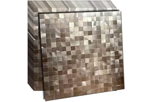 weimeisc 10 Sheets Peel and Stick Backsplash Tile for Kitchen, Self-Adhesive Mosaic Tile, Decorating for Bathroom Vanities，Fireplace Décor, Laundry Table (10, Frosted Bronze)