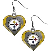 Siskiyou Sports NFL unisex-adult Heart Dangle Earrings