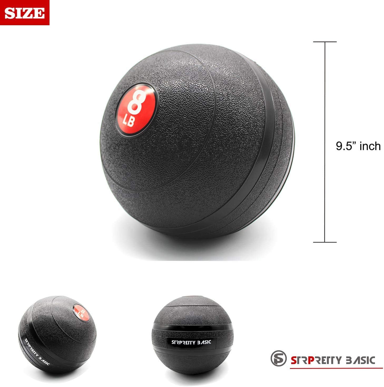 STRPRETTY BASIC Slam Ball Medicine Ball 8 lb, Ideal for Cross Training, Core Exercises, Plyometric and Cardio Workouts: Sports & Outdoors