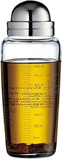WMF Salat Dressingshaker, Glasbehälter mit Skalierung, mit 5 aufgedruckte Rezepte, Glas, Cromargan Edelstahl, spülmaschinengeeignet