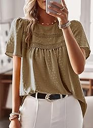 Falechay Plus Size Tops for Women Keyhole Button