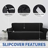 MAXIJIN Newest Jacquard 3 Seater Sofa Cover Non Slip Elastic Protector Black view 3