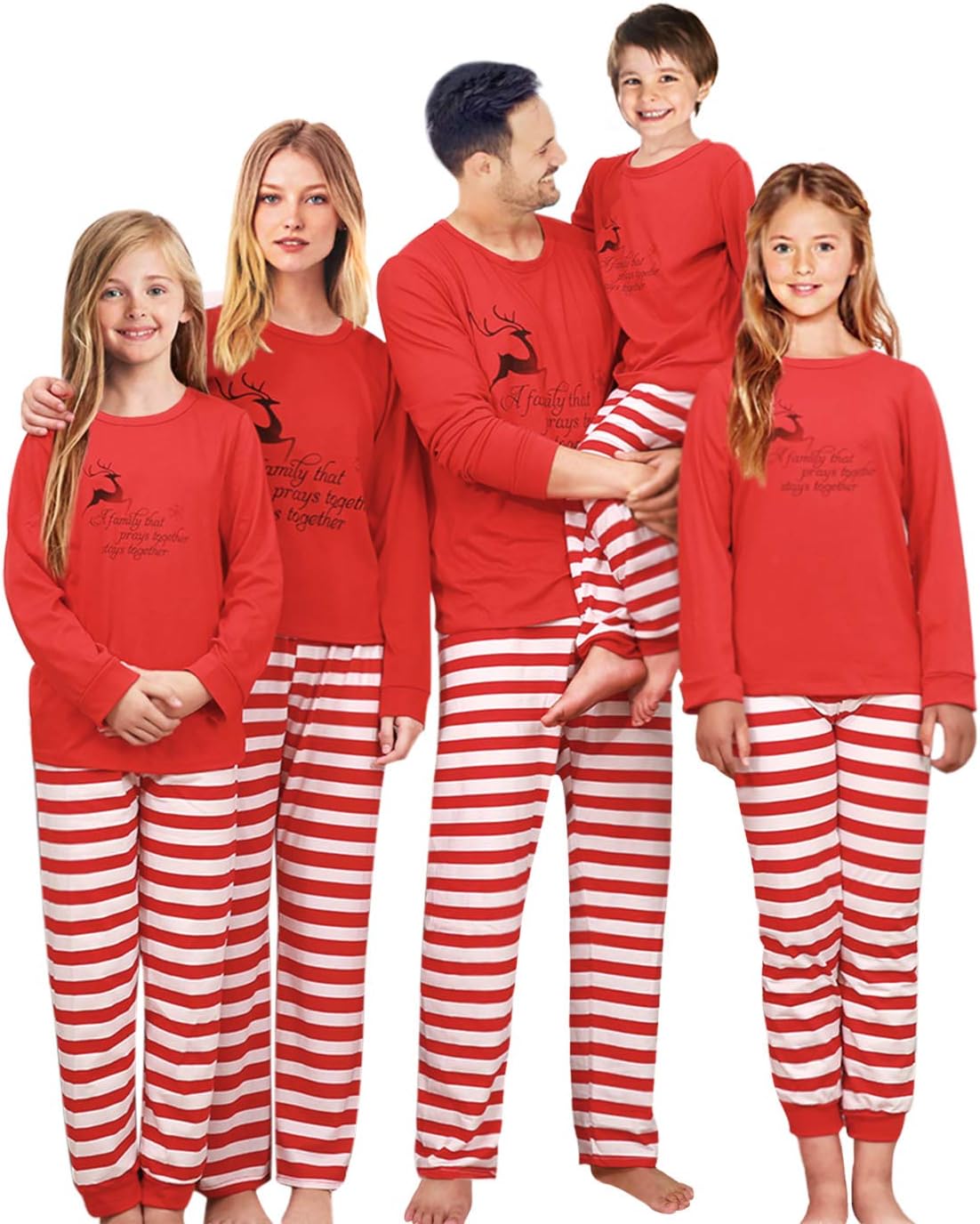 SUNNYBUY Christmas Family Matching Pajama Set Xmas Pyjamas Sleepwear Holiday Pjs(Word Men M)