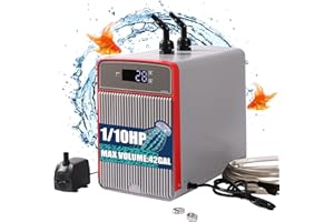 Ezcasch 150W Aquarium Chiller, 42 gal Water Chillers, Hydroponic Cooler Fish Tank Cooling System for Axolotl Coral Reef Shrim