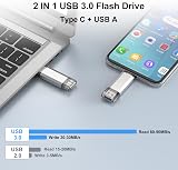 RAOYI 128GB USB C Dual Flash Drive USB 3.0 Type-C Memory Stick Sliver view 3