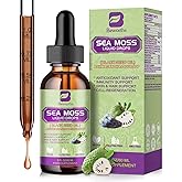 B BEWORTHS Sea Moss Liquid Drops - Irish Sea Moss & Black Seed Oil with Ashwagandha, Soursop Bitters, Elderberry, Burdock Root, Bladderwrack, Seamoss Supplement Support Antioxidant, Immune, Gut Health