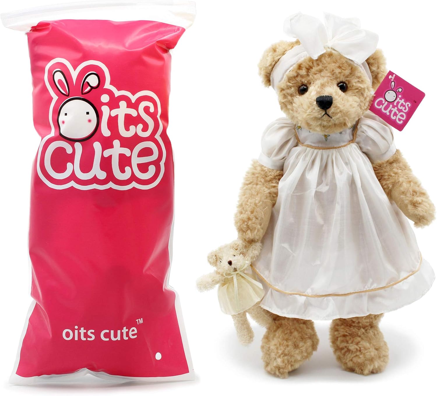 Oitscute Teddy Bears Baby Cute Soft Plush Stuffed Animal Toy for Girl Women 16" (Brown Bear Wearing White Sleepwear): Toys & Games