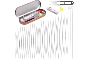 GarfxG 32 PCS Beading Needles Set - Collapsible Big Eye and Twisted Wire Seed Needles With Storage Box for Jewelry Making, Sequin Embroidery, Crafting DIY