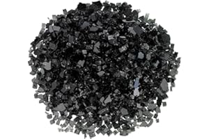 American Fireglass 1/4” Fire Glass | Use in Fireplace, Fire Pits or Bowls | for Natural Gas or Propane Fires | Safe Tempered Glass for Outdoor & Indoor | Black, 10lb Bag