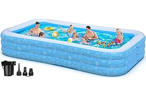 Extra Large Inflatable Swimming Pool with Pump，Lylting 130"x72"x22" Big Outdoor Blow Up Inflatable Pool for Adults, Full Size Family Swimming Pools for Backyard Home Garden Lawn Indoor Outdoor