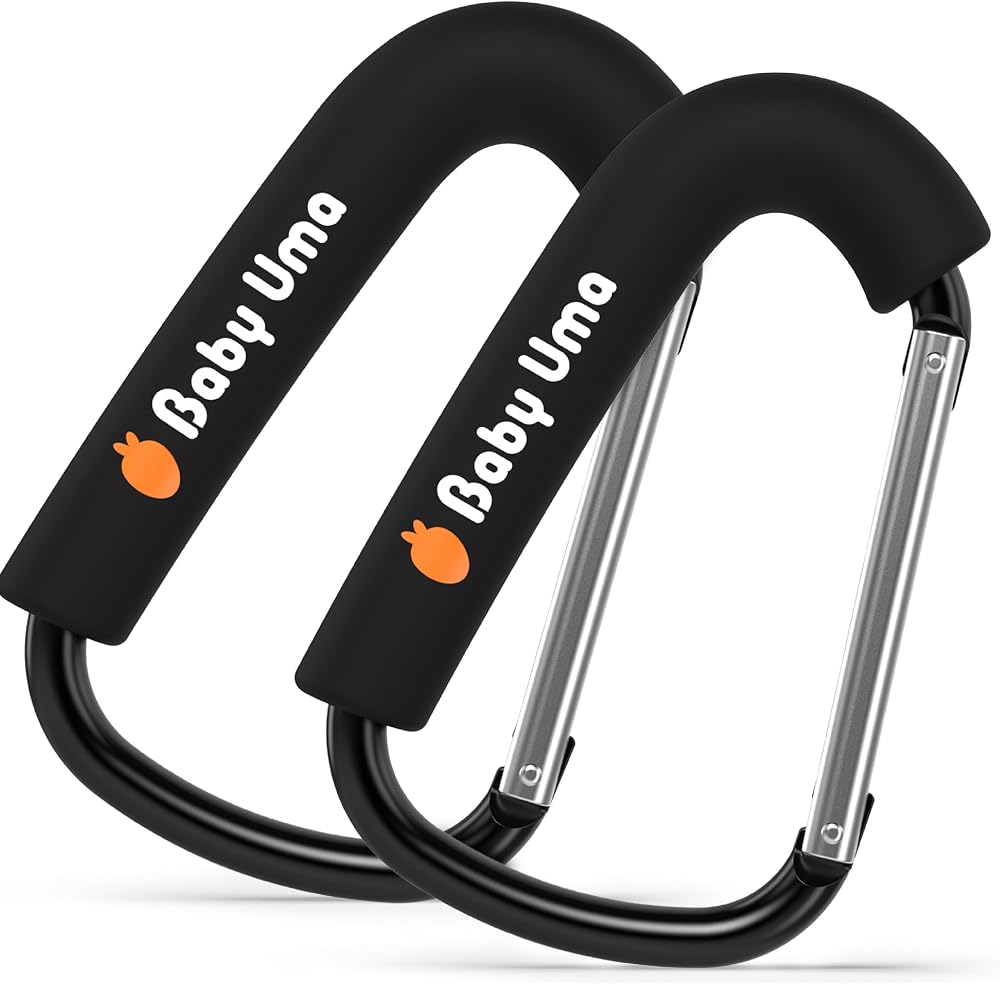 Baby Uma XL Pram Hooks 2 Pack Extra Large Carabiner Clip 5 kg