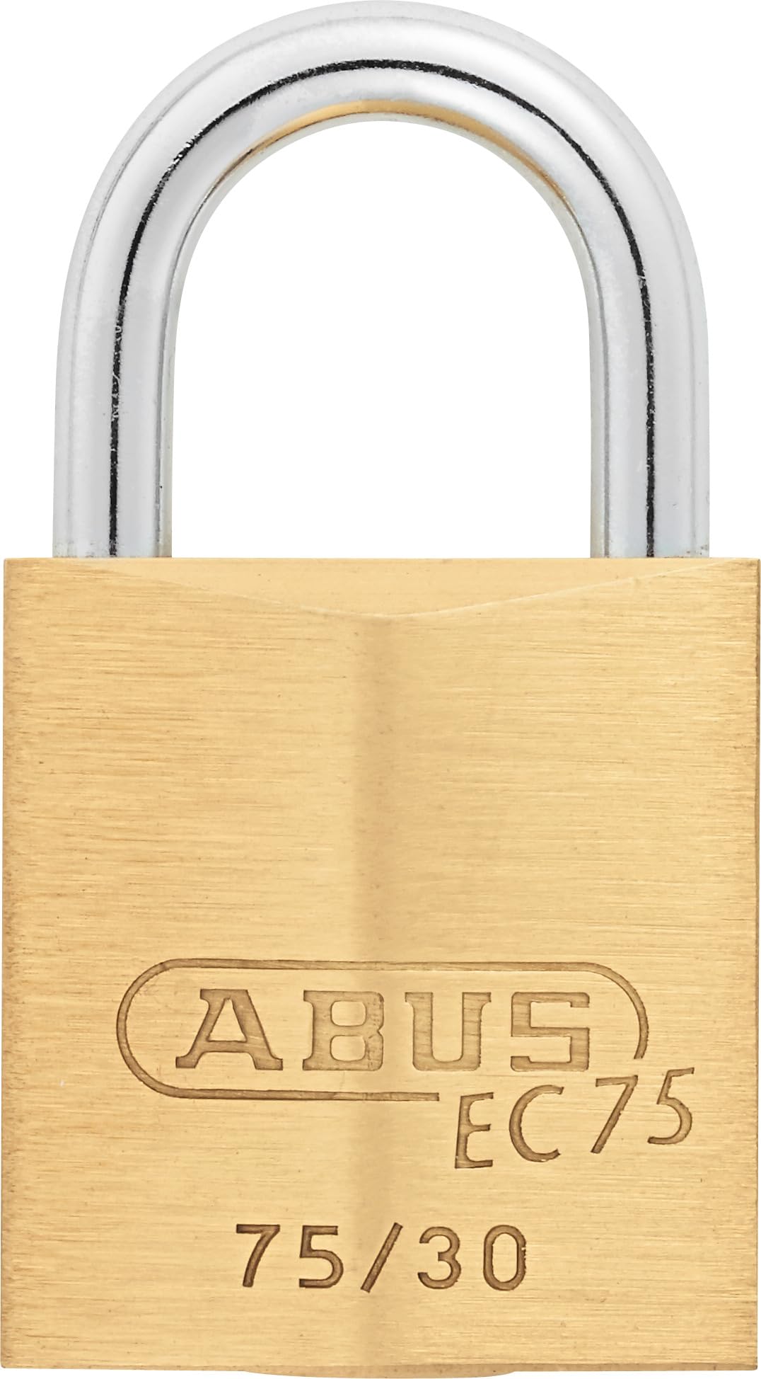 ABUS Brass Padlock EC75 with with Reversible Key Technology, Ideal for School, Gym, Outdoor, Lock Body Width 30 mm, Brass — image 1