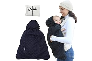 Intimom Baby Carrier Cover Winter with Detachable Hood - Windproof & Water-Resistant Winter Car Seat Cover Baby Girl & Boy, Universal Travel Carrier & Stroller Blankets for Babies