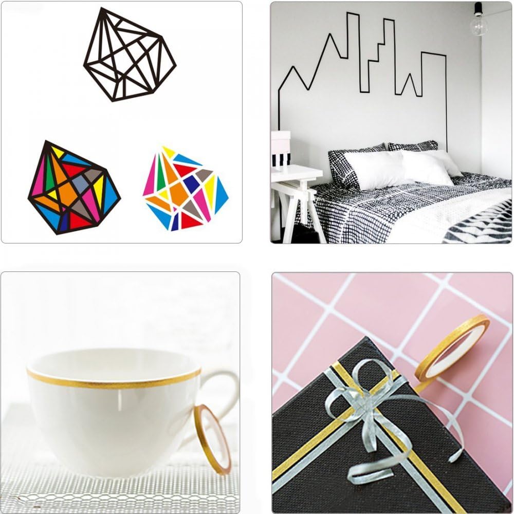 16pcs Whiteboard Graphic Chart Tape, 3mm Dry Erase Board Art Tapes, Marking Tape Lines, Gridding