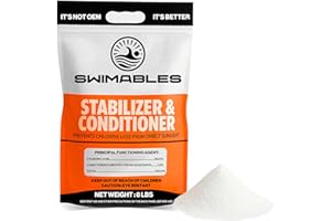 Swimables 8-Pounds Premium Pool Stabilizer & Conditioner, Max Strength Cyanuric Acid for Pools, Spa & Salt Water – Reduces Chlorine Loss, Ideal for Swimming & Hot Tubs