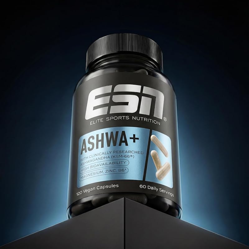 Ashwa+, estratto di radice di Ashwagandha KSM-66®, 120 capsule