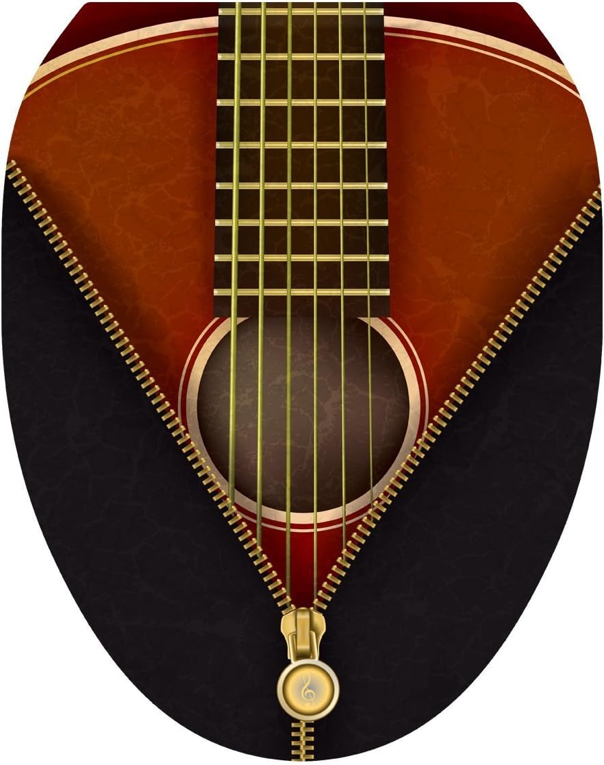 Toilet Tattoos TT-1005-O Elongated Classic Guitar Toilet Tattoos