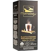 MannaBrew Caffeine-Free Coffee Alternative Sachets &ndash; USDA Organic Roasted Mesquite &ndash; 20 Single-Serve Bags, Brew Like Tea &ndash; Caramel Cocoa, Low Acid