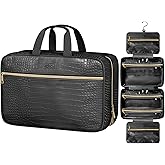 Dot¨ Spacious Leather Toiletry Bathroom Bag - Hanging Travel Toiletry Bag for Women - Men's & Women's Toiletries Makeup and Cosmetic Organizer for Traveling Women