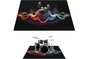 LNRUEG Drum Rug, 6 x 5 Ft Drum Mat with Non-Slip Grip Bottom, Drum Carpet for Noise Reduction, Soundproof Musical Instrument Rug, Professional Drum Accessories for Jazz Drum & Electric Drum Set