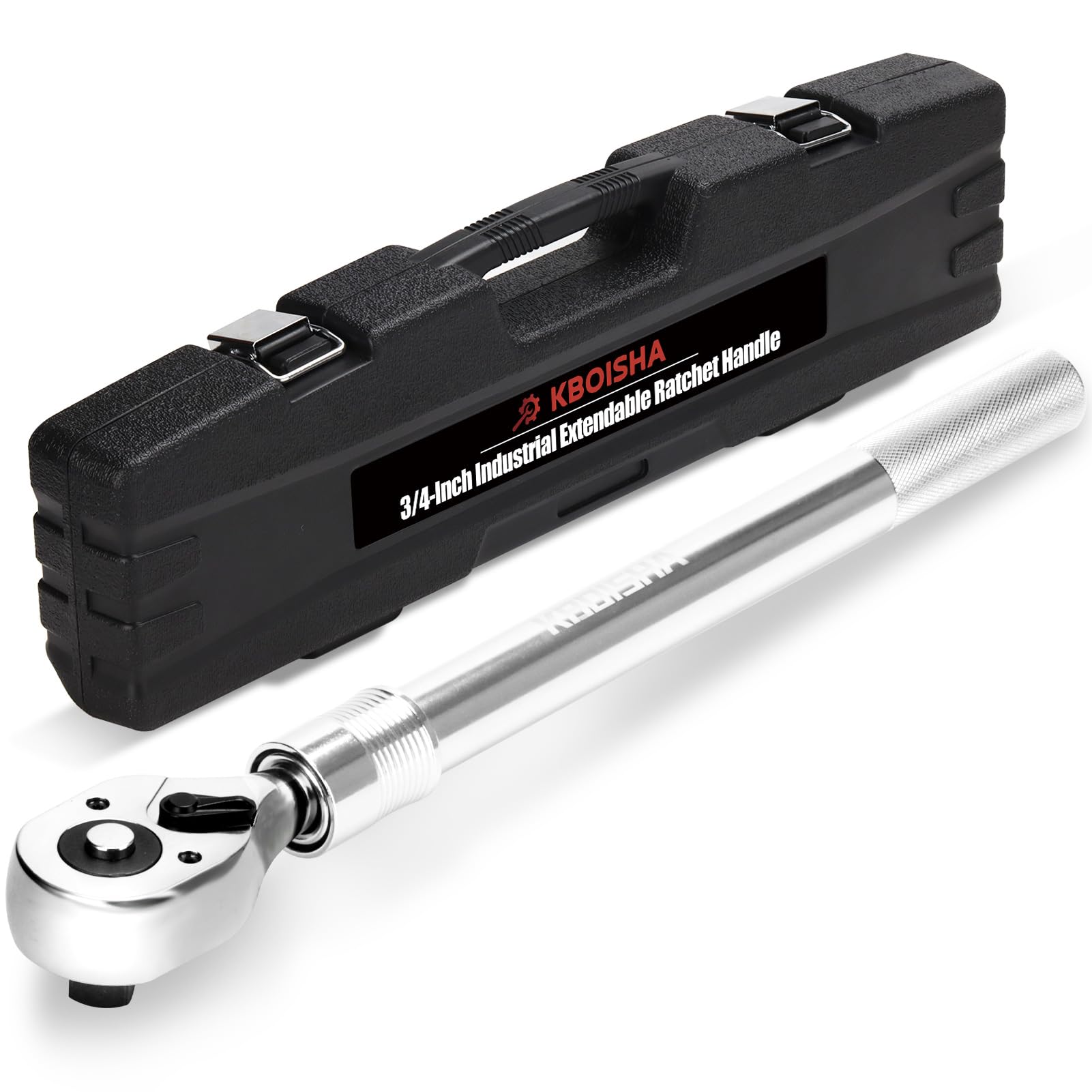 Photo 1 of kboisha 3/4-Inch Drive Extendable Ratchet Handle, Reversible Quick Release Telsecoping Ratcheting Torque Wrench Extends 19.5-31 Inch