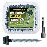 LIONMAX Metal Roofing Screws #10 × 2