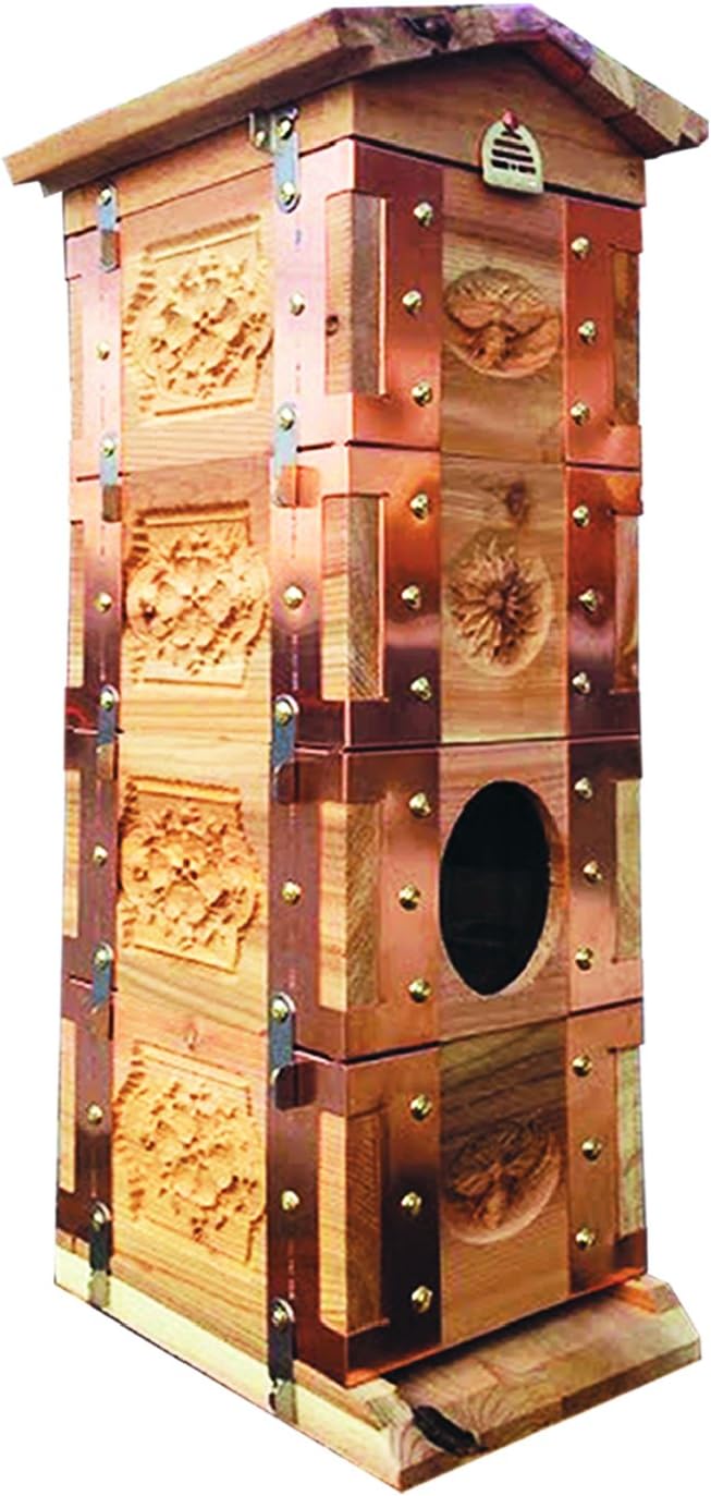 Eco Bee Box Mini Bee Hive (4-Box Hive Stack, Copper Brackets) Deluxe