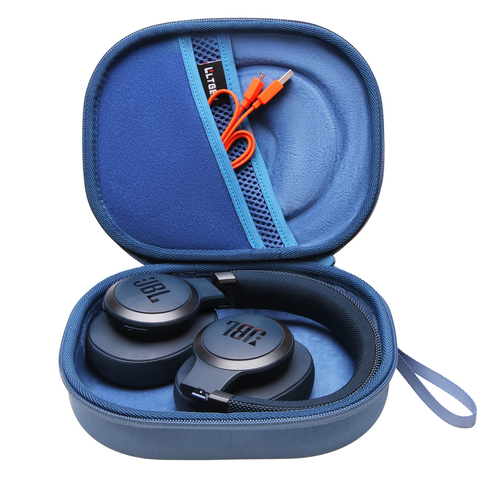 L LTGEM Hard Case for JBL LIVE 770NC, 660NC, 670NC or JBL Tune 510BT, 520BT, 570BT, 720BT, 710BT, 670NC, 770NC, 760NC, Folding Headphone - Portable Travel Bag (Case Only) - Blue