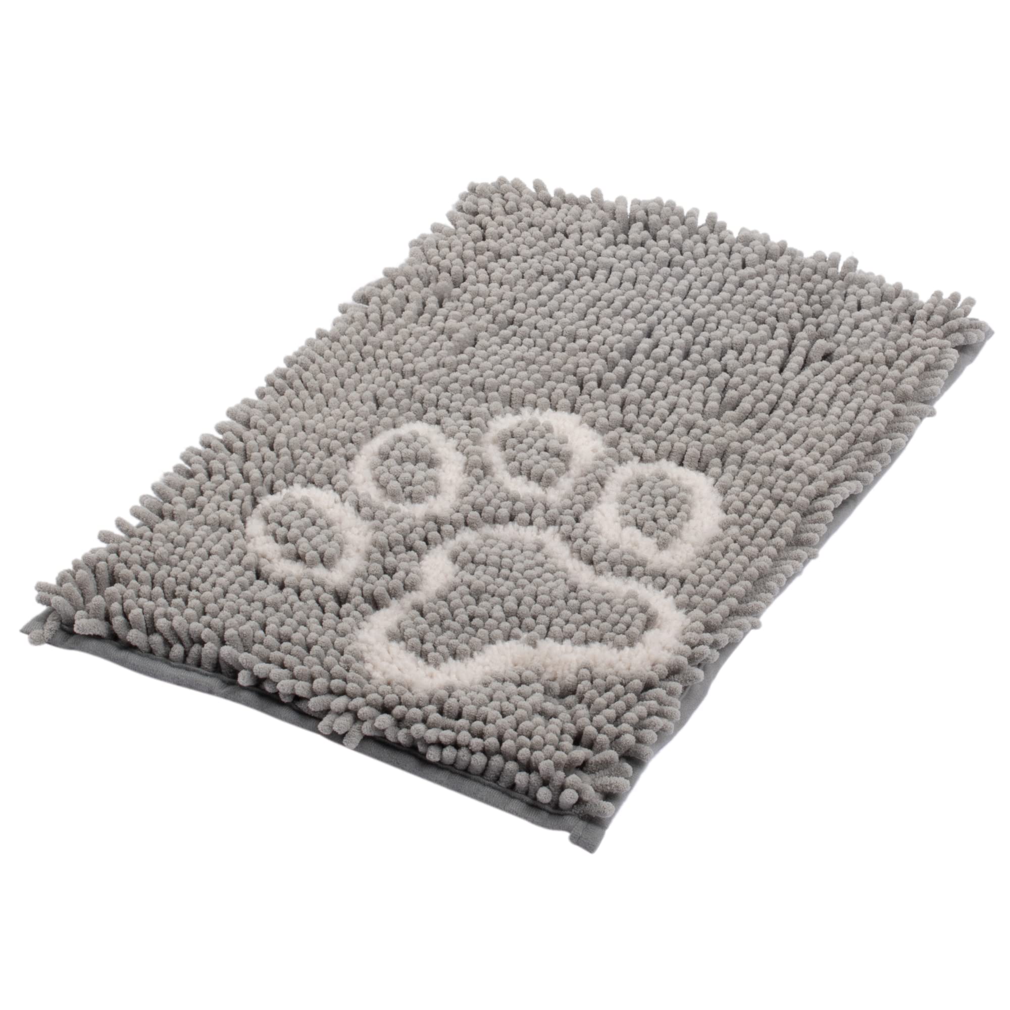 Bunty Indoor Dog Doormat - Low-Profile, Washable, Soft Non Slip Dog Mat for Muddy Paws, Spills, Rain - Cosy Crate Mat, Water/Food Bowl Spill Protector - XS, 31x46cm, Grey