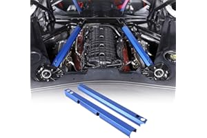 Fgtagtal Engine Compartment Pull Bar Trim Strip Compatible with Chevrolet Corvette C8 2020-2024, Aluminum Engine Bay Strut Bar Trim Cover Accessories, 2PCS (Blue)