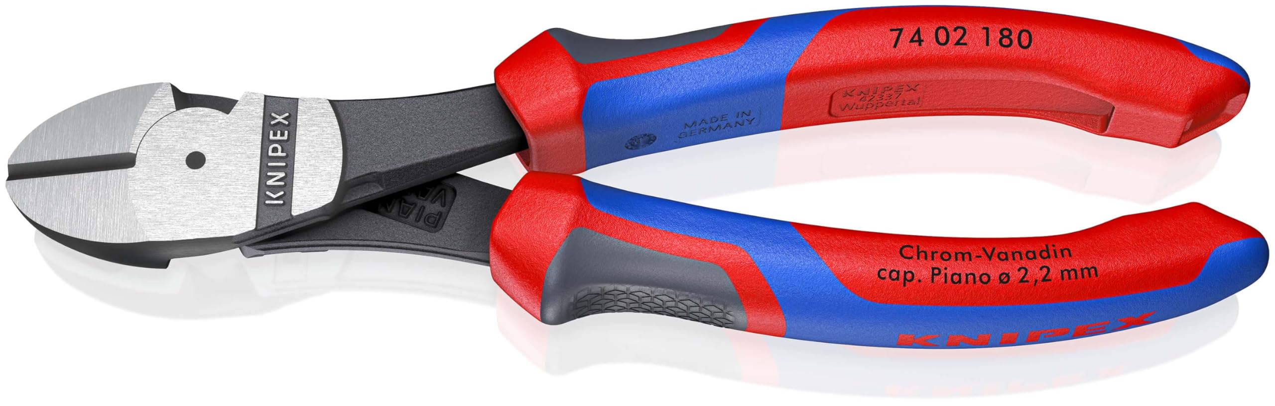 KNIPEX High Leverage Diagonal Cutter with Comfort Handles 180 mm, 74 02 180