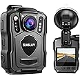 BOBLOV M5 2K Police Body Worn Camera, GPS Enabled &1440P Body Mounted Cam, 128G Body Cam Built-in 4200MAH Battery,12Hrs Record, IP67 Waterproof, Night Vision Law Enforcement with Car Suction Mount