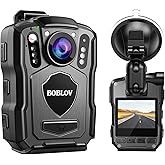BOBLOV M5 2K 256G Police Body Camera, GPS Enabled &1440P Body Mounted Cam, Body Cam Built-in 4200MAH Battery,15Hours Record, IP67 Water Resistant, for Law Enforcement, with Car Suction Mount
