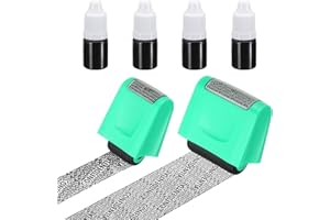 PATIKIL Identity Theft Protection Roller Stamp, 2Pcs 0.7/1.7" Confidential Roller Stamp Privacy ID Police Stamp Roller for Se