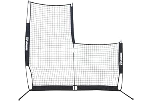 Champion Sports Rhino Flex Reversible Baseball Protective L Screen Pitching Net with Carry Bag,Black