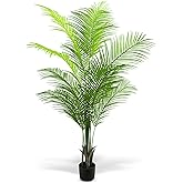 GOVIRAYE 5FT Artificial Palm Tree – Realistic Faux Tropical Plant with UV-Resistant Leaves, Maintenance-Free Indoor Outdoor Tall Palm Plant for Home Office Patio Décor