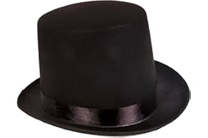Kangaroo Lincoln Black Top Hat for Men & Women – Men's Christmas Hat Adult Costume Accessory for Cosplay, Christmas, Halloween, Carnival & New Year Party Events – Elegant Formal Dress up Apparel