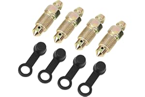 PARSLUCK 4Pcs M10x1mm Banjo Bolt Bleeder Screw with Cap for Motorcycle Brake Master Cylinder Stable
