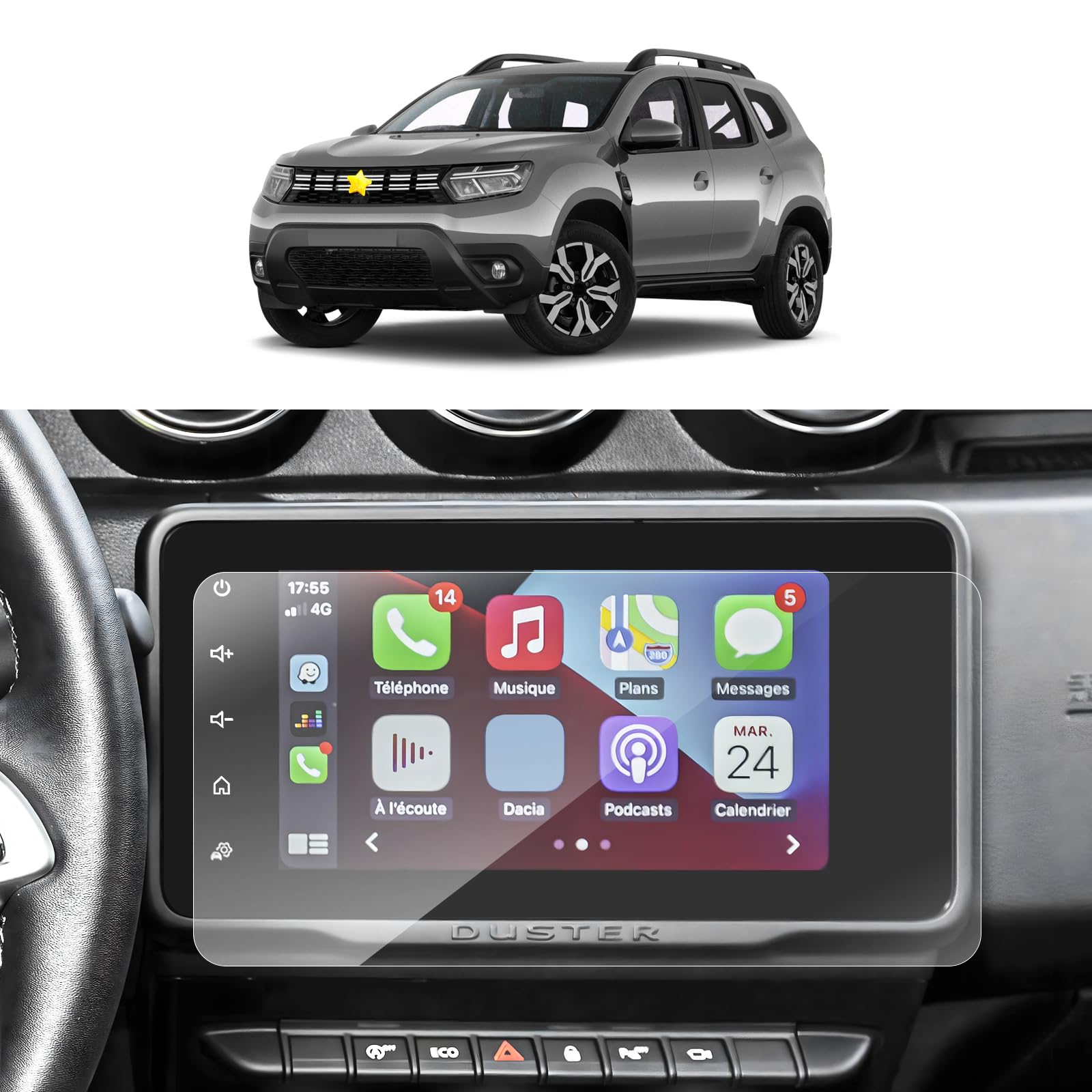 SKTU [Pack of 2] Screen Protectors Compatible with 2022-2024 GPS Navigation PET Protective Film Screen Protector 8 Inch