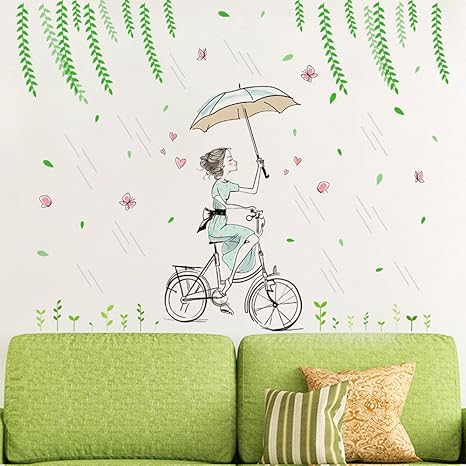 Amazon ボコダダ Vocodada ウォールステッカー 装飾 雨中の少女 壁紙 剥がせる Wall Sticker 雑貨 ガラス 窓 Diy パーティー イベント 賃貸部屋ok アニマル柄 かわいい 面白い バスルーム オシャレな壁紙シール ウォールステッカー オンライン通販