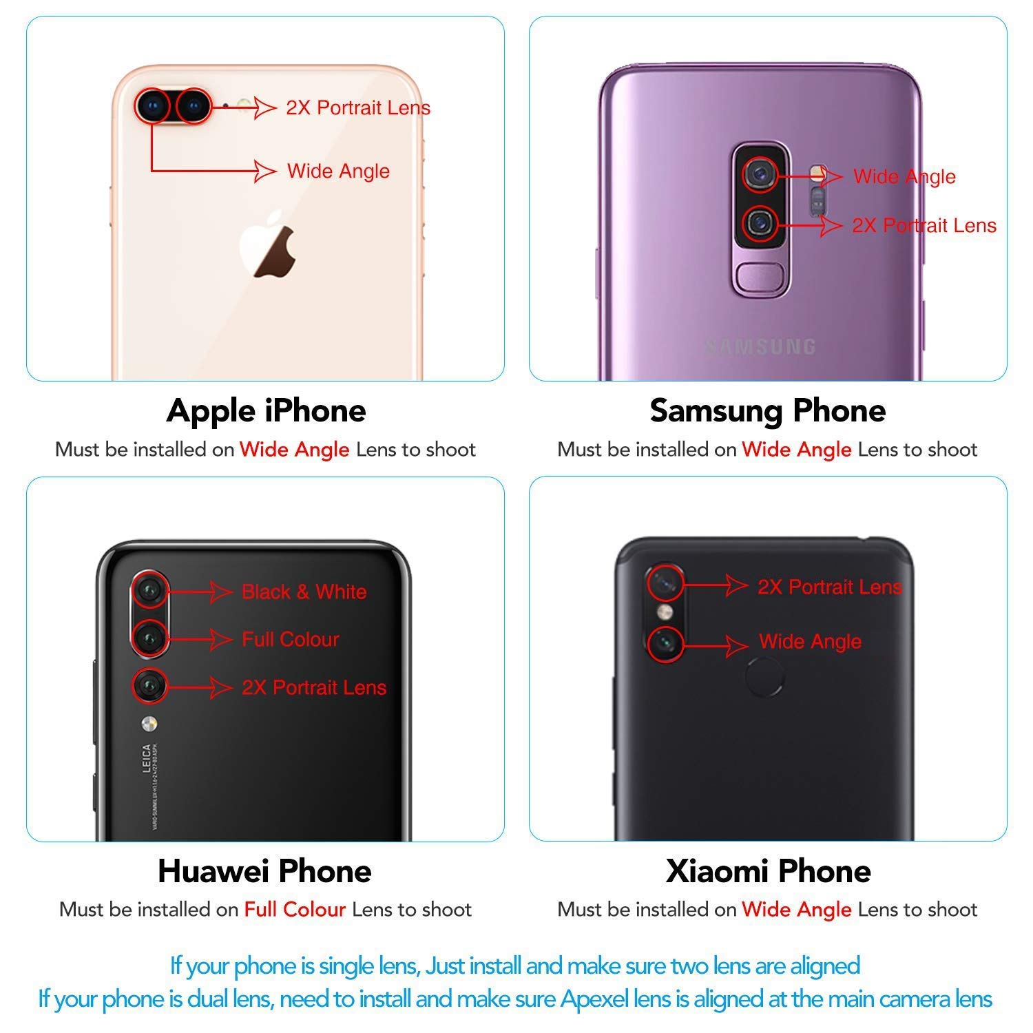 MIAO LAB Cell Phone Lens Kit with Phone Tripod+Shutter 4 in 1 Phone Lens-Meter 16X Telephoto Lens/Wide Angle/Macro/Fisheye Lens for iPhone XR/XS/XS MAX/X/8 7 6 Plus,Samsung Smartphones and Tablets