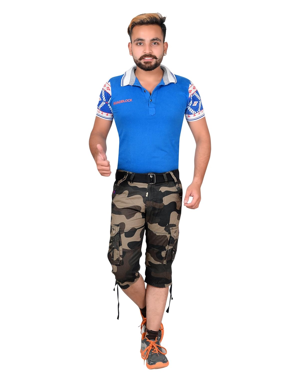 devil men's cotton army 3/4th shorts| capri